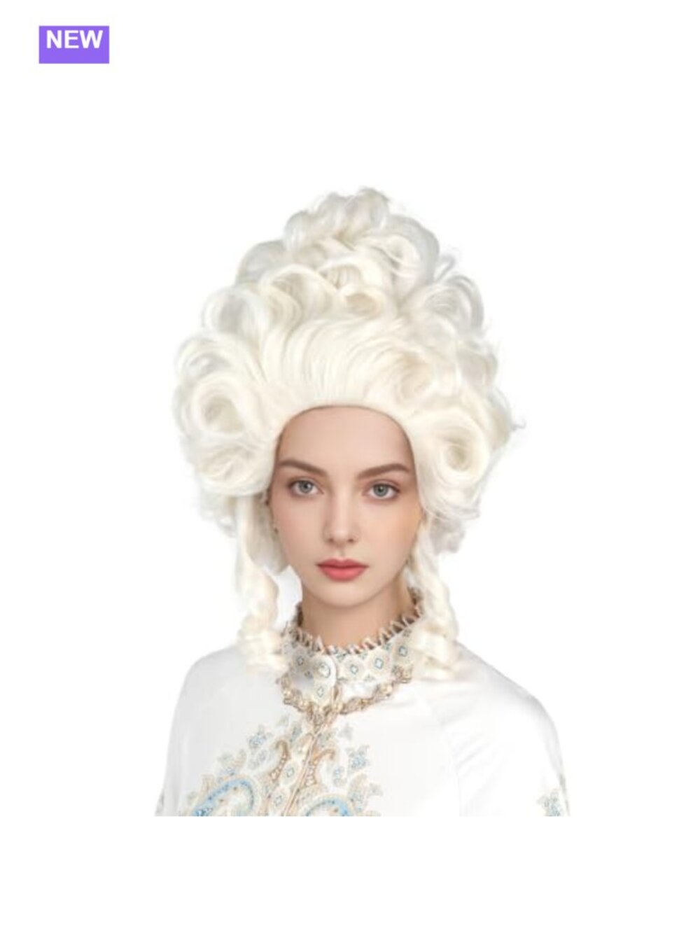 Platinum Blonde Short Curly Beehive Wig Synthetic Costume Women